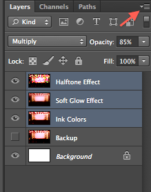 how layers look before grouping them