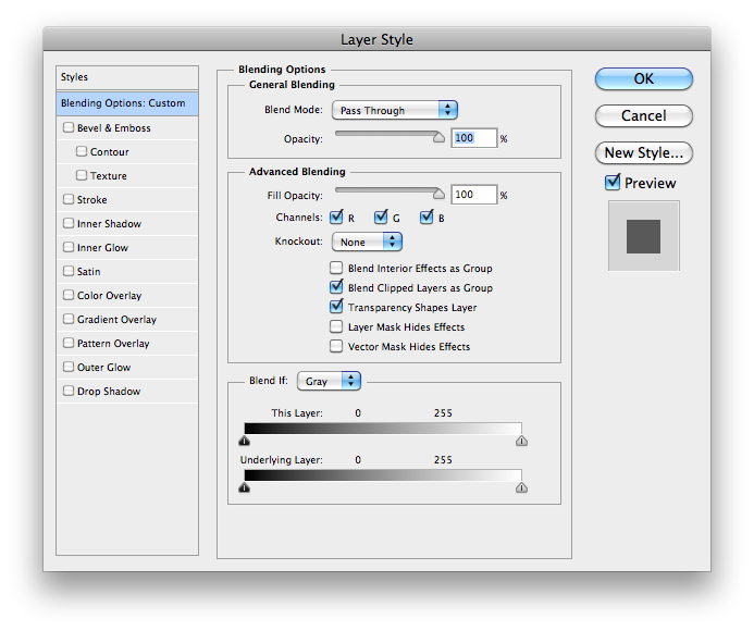 A screenshot of the Layer Styles dialog.