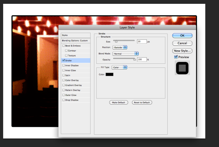 A partial screenshot of the Layer Styles Dialog in the Stroke subsection